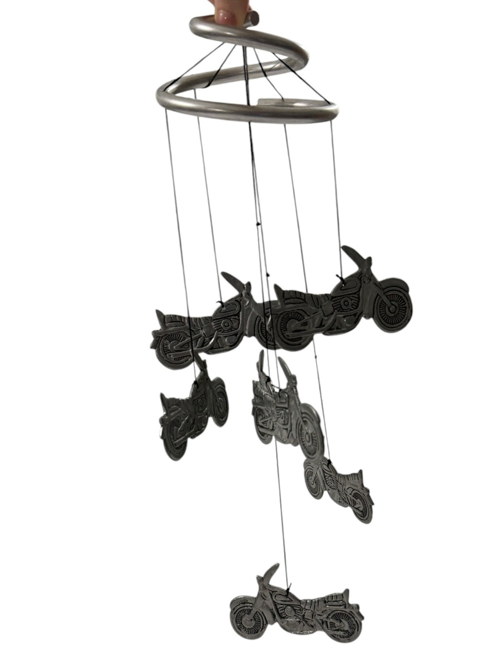 Metal Motorcycle Wind Chime Biker Motorcycle Enthusiast Hanging Decor
